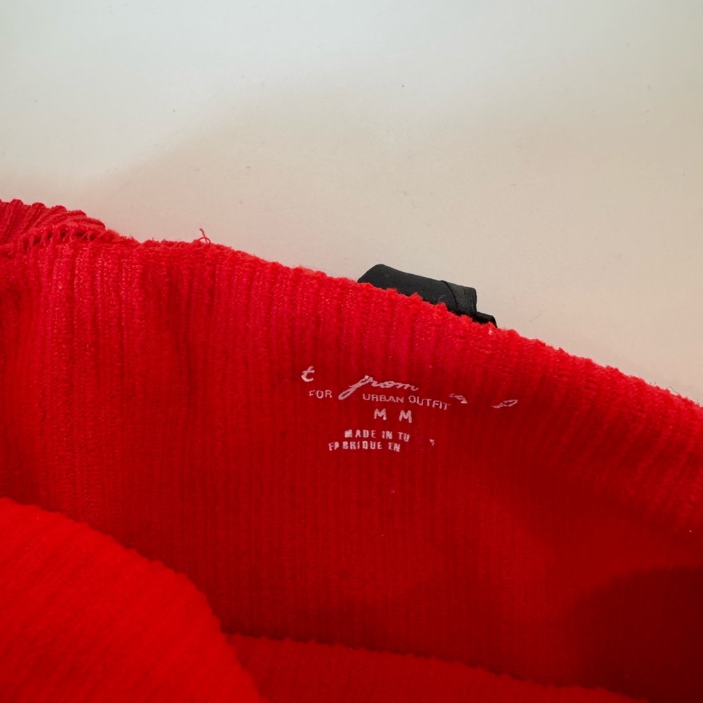 Red Ribbed Women's Bralette - Picture 2 of 2